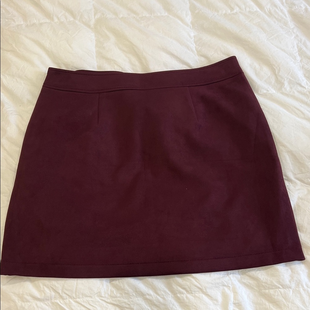 LOFT Burgundy Mini Skirt